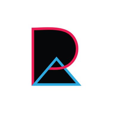 pa üçgen çizgi logo vektörü harfleri