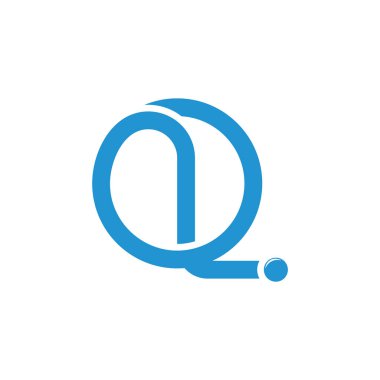 Q harfi daire geometrik çizgi logo vektörü