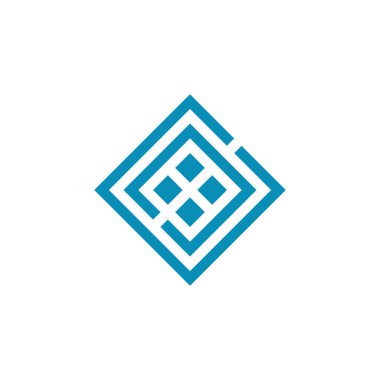 harf cc kare geometrik temiz basit tasarım logo vektörü