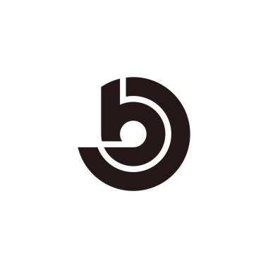 soyut harf bd geometrik çizgi çember tasarım logo vektörü