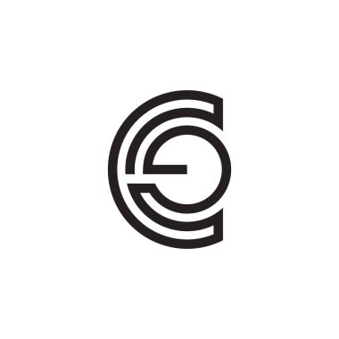 soyut harf ce çizgili doğrusal tasarım sembolü vektörü