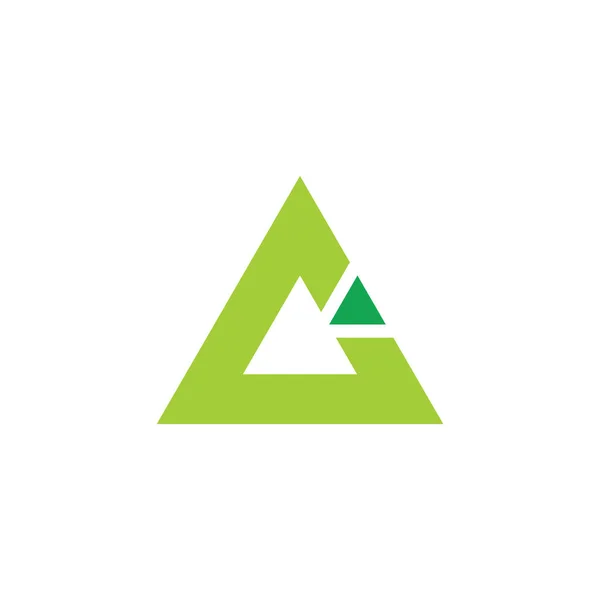 Üçgen Yeşil Dağ Geometrik Logo Vektörü — Stok Vektör
