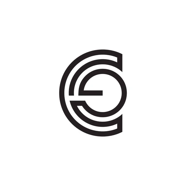 抽象的な文字Ce縞線型デザイン記号ベクトル — ストックベクタ