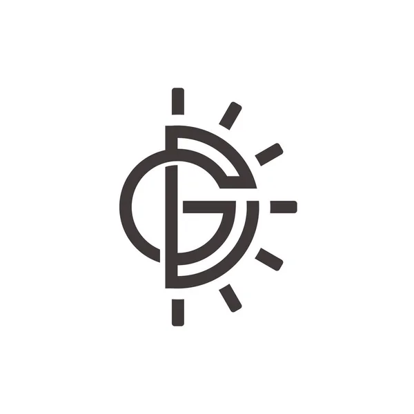 Letter Shine Sun Design Symbol Logo Vector — Stock Vector