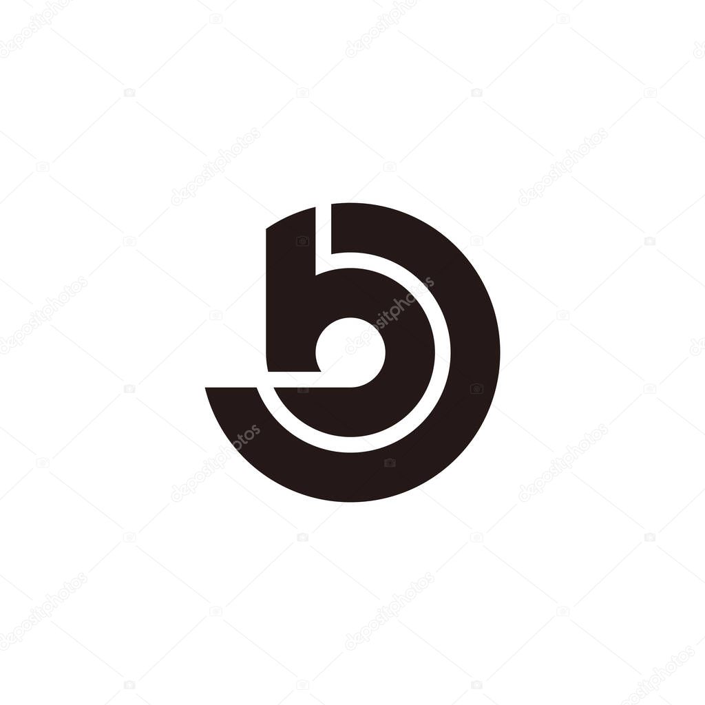 Abstract letter bd geometric line circle design logo vector