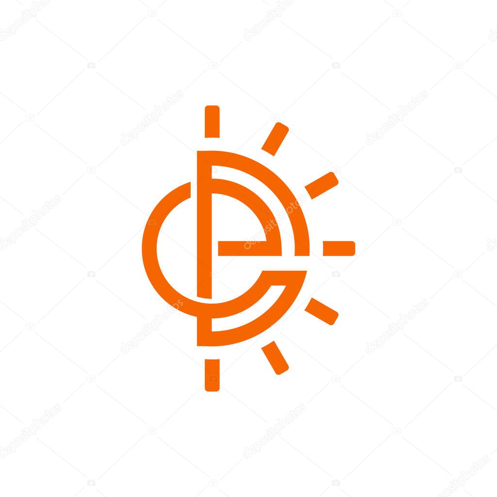 Letter gd shine sun design symbol logo vector