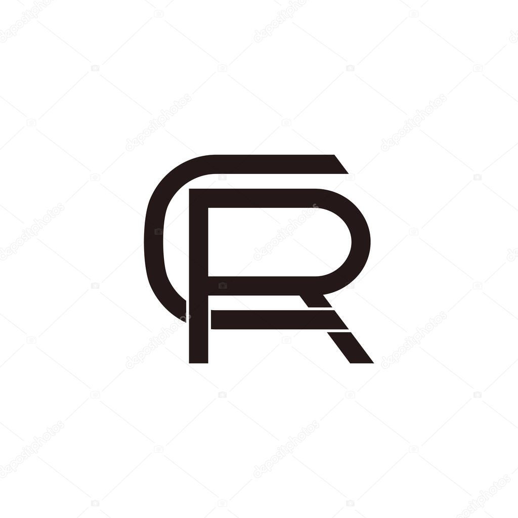 letter cr linked geometric line logo vector