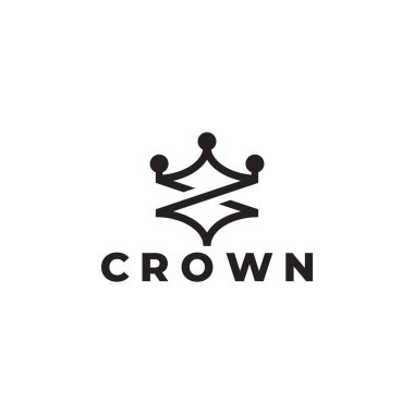 8 numaralı taç geometrik çizgi tasarım sembolü logo vektörü