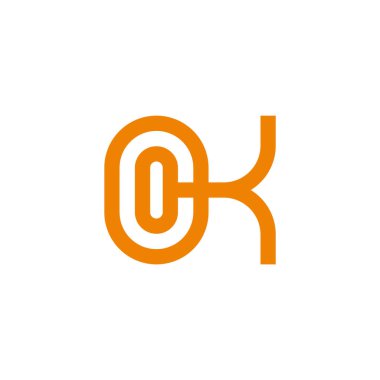 harf OK çizgili geometrik çizgi sembolü vektörü