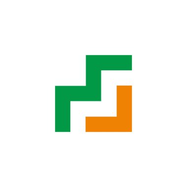 soyut harf mv basit geometrik tasarım logo vektörü