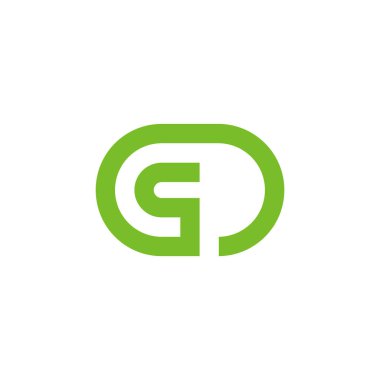 soyut harf qd daire geometrik oval çizgi logo vektörü