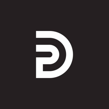 dp harfi basit geometrik doğrusal logo vektörü