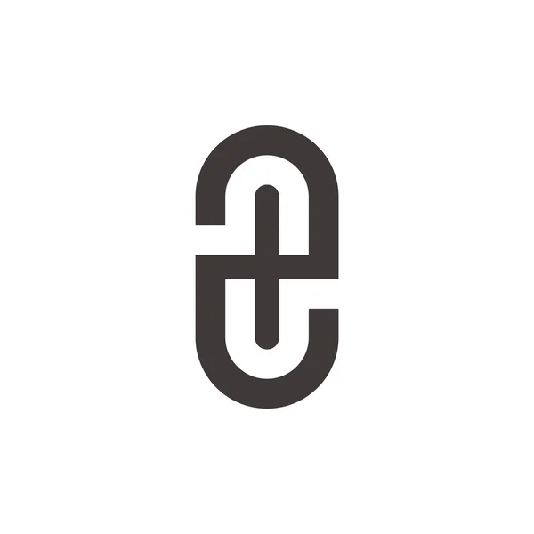 Abstrakt Nummer Två Geometrisk Form Logotyp Vektor — Stock vektor