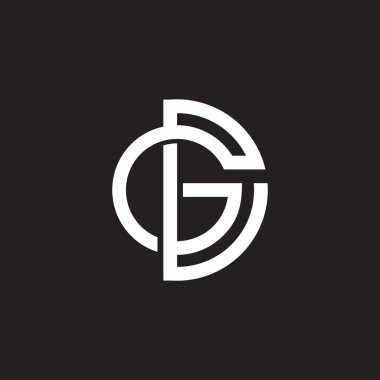 gd harfi üst üste binen çizgi sembolü logo vektörü
