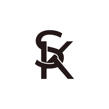 sk harfinin vektörü üst üste binen 3D tasarım moda amblemi logosu için uygun