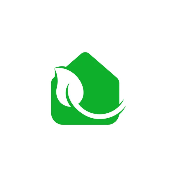 Nature Courbes Feuille Accueil Simple Géométrique Symbole Logo Vecteur — Image vectorielle