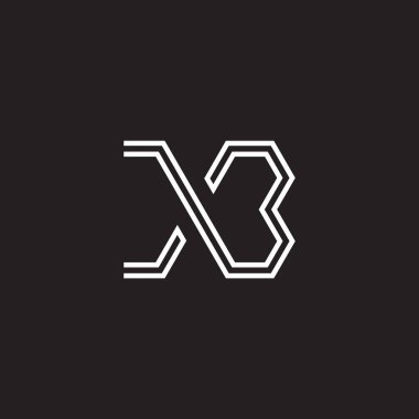 xb harfi basit örtüşen çizgi logo vektörü