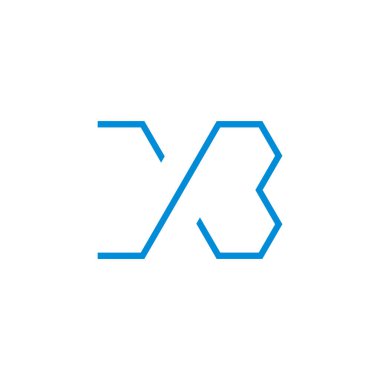 harf xb basit ince çizgi geometrik tasarım logo vektörü