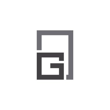 G harfi basit geometrik çerçeve simgesi logo vektörü