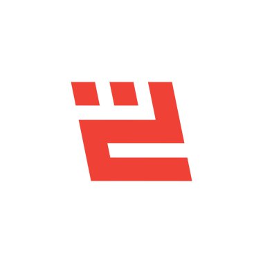 soyut harf 2d sembolü geometrik basit logo vektörü