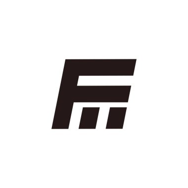 fm soyut grafik geometrik tasarım logo vektörü harfi
