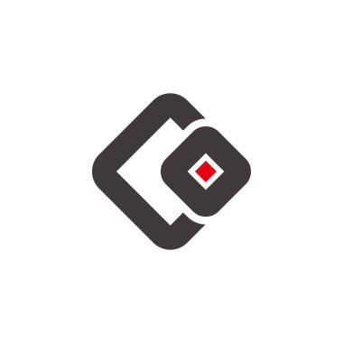 harf co basit geometrik kare soyut logo vektörü