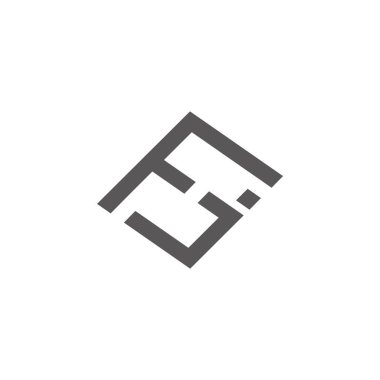 soyut harf fj basit geometrik çizgi düz logo vektörü