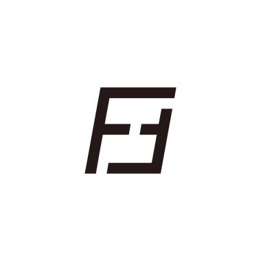 soyut harf ft basit geometrik çizgi düz logo vektörü