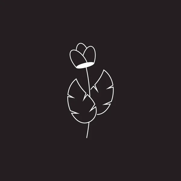 Róża Drzewo Proste Liniowe Geometryczne Wzór Symbol Dekoracji Wektor — Wektor stockowy