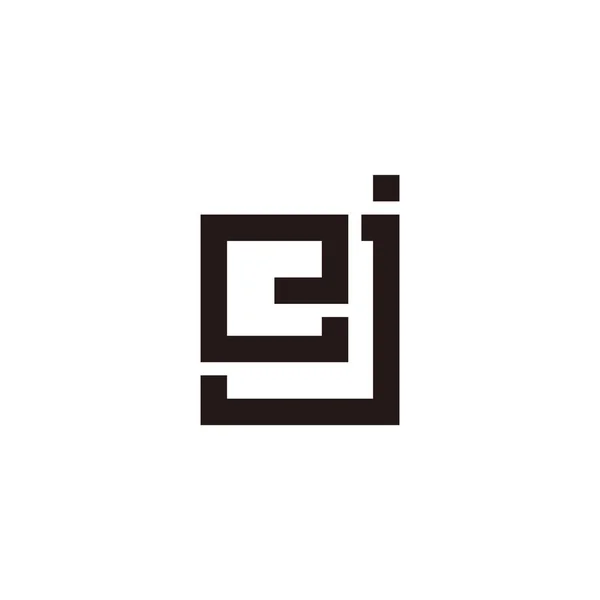 Літера Ейе Просто Квадратні Лінії Символ Логотип Вектор — стоковий вектор