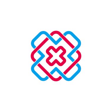 X harfi bağlı vektör çizgileri sanat dekorasyon logosu