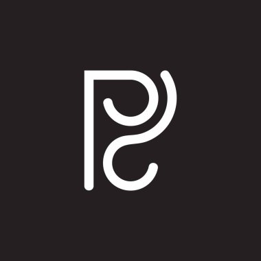 Soyut harf pd geometrik eğri çizgi logosunun vektörü