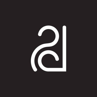 Soyut harf pd geometrik doğrusal sembol logo vektörünü eğriliyor