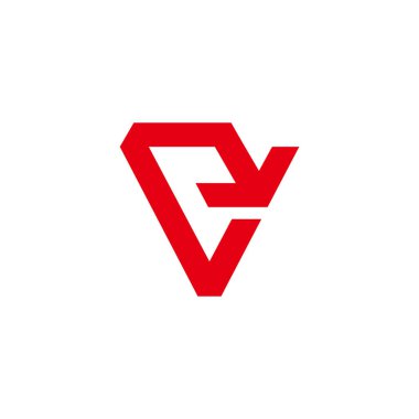 soyut harf ve geometrik ok üçgeni logo vektörü