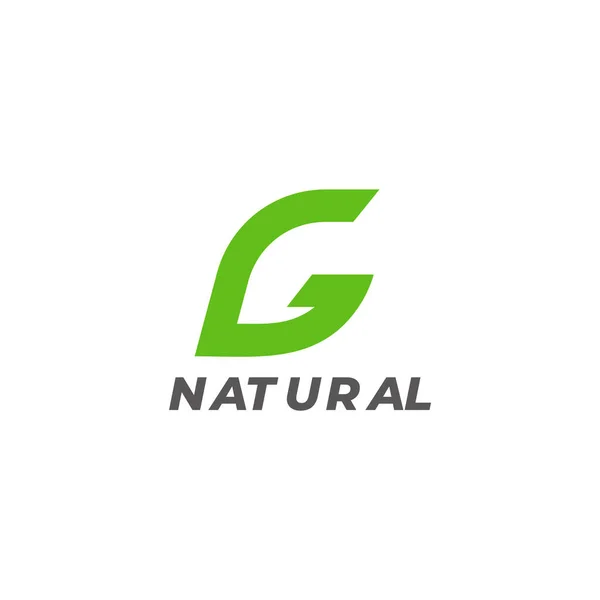 Vecteur Lettre Feuille Géométrique Symbole Naturel Logo — Image vectorielle