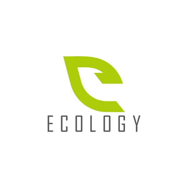 Abstracto Letra Hoja Geométrica Ecología Símbolo Logotipo Vector — Archivo Imágenes Vectoriales