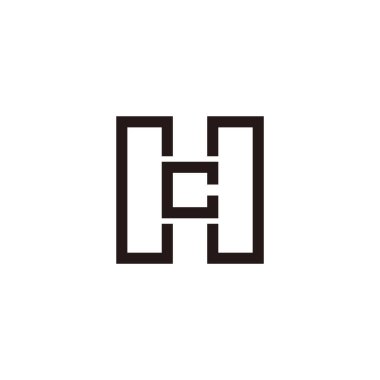 Hc geometrik harfi basit inşaat logo vektörü
