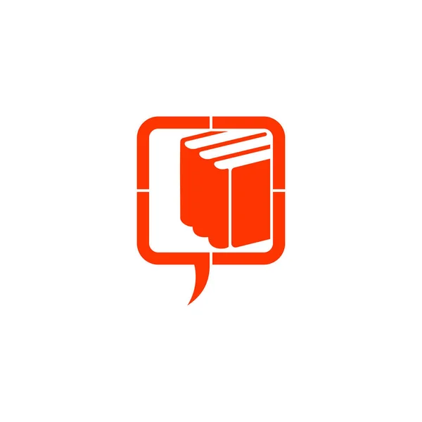 Krąg Edukacja Proces Bańka Talk Book Symbol Wektor Logo — Wektor stockowy