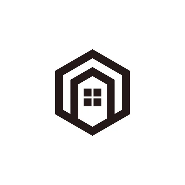 Einfache Geometrische Home Protection Form Sechseckigen Logo Vektor — Stockvektor