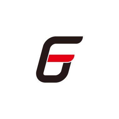 soyut harf fg basit geometrik çizgi logo vektörü