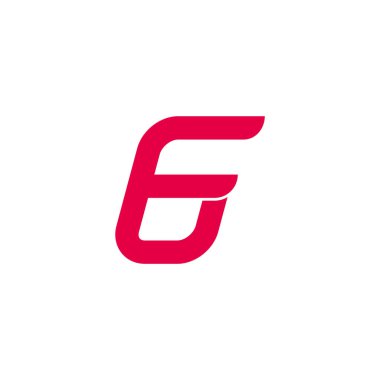 soyut harf fe fe basit geometrik çizgi logo vektörü