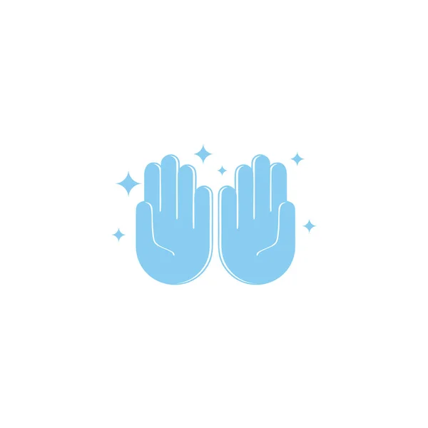 Twee Schone Hand Wassen Symbool Decoratie Vector — Stockvector