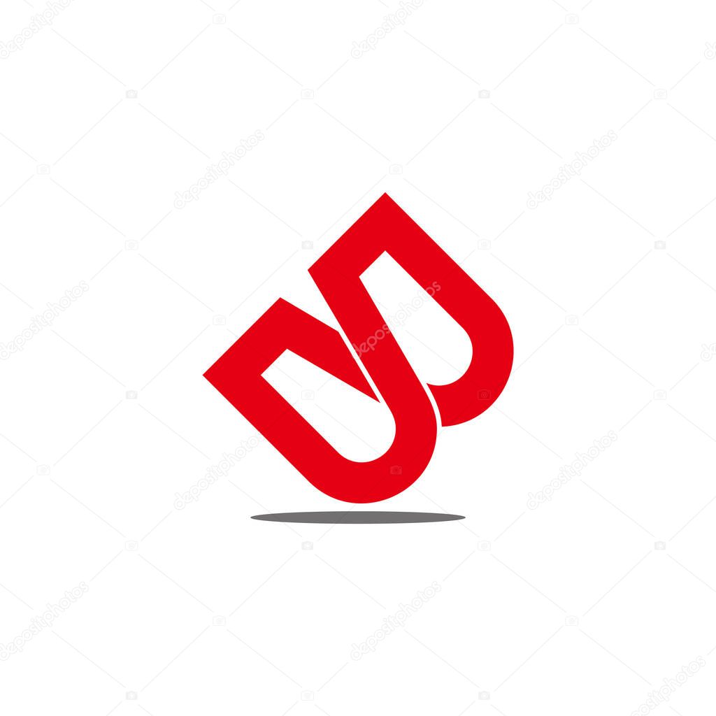 Letter wb infinity lines overlap design logo vector