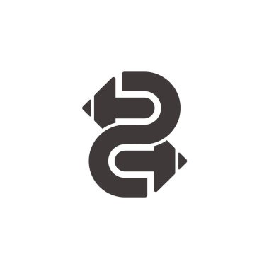 İki numaralı kalem eğitim sembolü logo vektörü geometrik tasarım