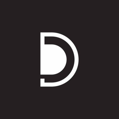 harf bd basit geometrik çizgi logo vektörü