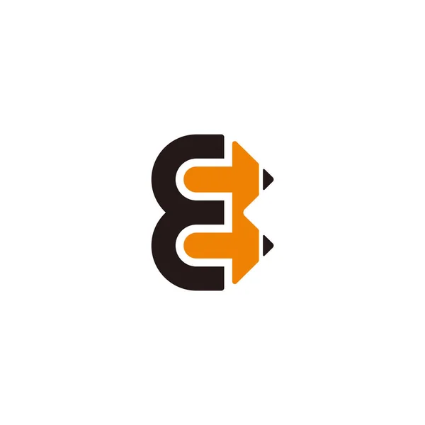 手紙E教育鉛筆形幾何学的デザインロゴベクトル — ストックベクタ