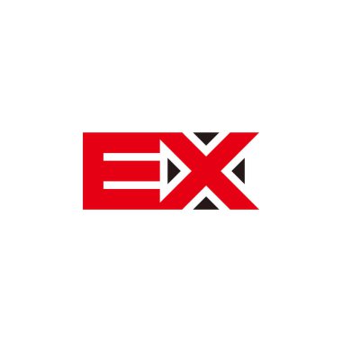 harf ex kare geometrik işaretli oklar logo vektörü