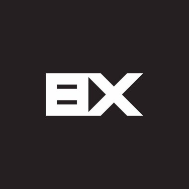 harf bx kare geometrik üçgen ok sembolü logo vektörü