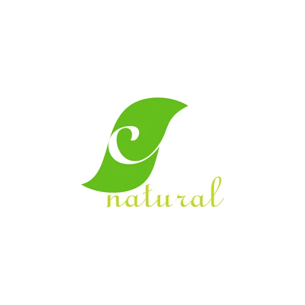 Lettre Guérir Feuille Symbole Naturel Logo Vecteur — Image vectorielle