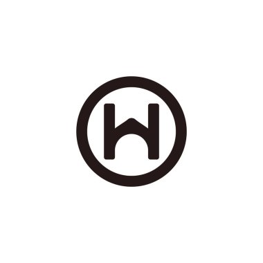 Harf Hw basit geometrik daire logo vektörü